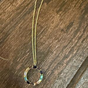 Elegant Gold and Multicolor Pendant Necklace